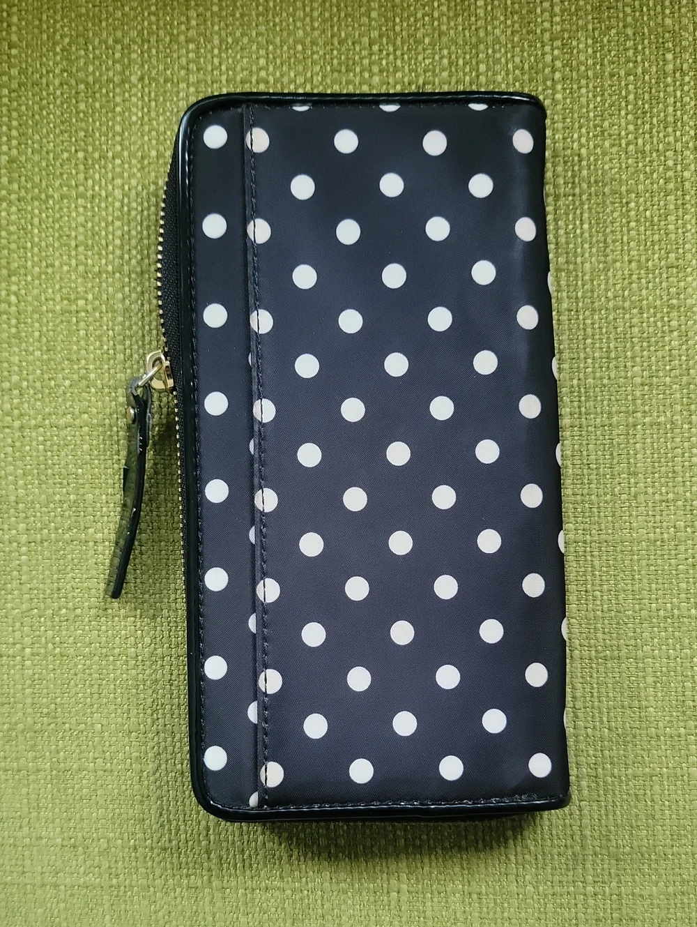 kate spade Black and White Polka Dot Zip Wallet
